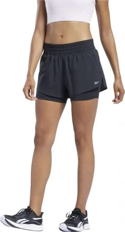 Reebok Workout Womens 2-in-1 Shorts Black